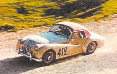 Maurice Gatsonides - Ed Pennybacker
18º Rallye International des Alpes 1956. Triumph TR3. Clasificado 8º.

De 6 al 13 de Julio, Marseille - Zagreb - Marseille.
Superficie: asfalto.

Tomaron la salida 80 equipos, finalizaron 34.@
Palabras clave: Triumph;Alpes;1956