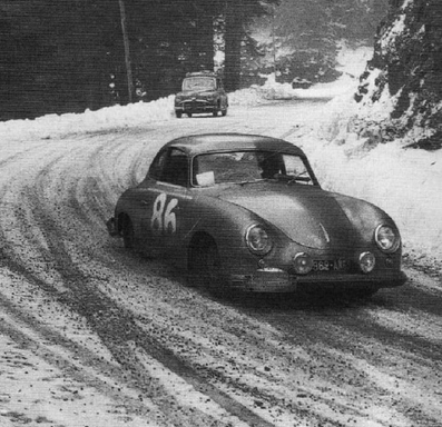 Alexandre Gacon - Henri Arcan
16º Rallye Automobile de Monte-Carlo 1956. Porsche 356 1.300. Clasificado 15º.

Del 16 al 23 de Enero, Monaco.
Superficie: asfalto - nieve.

El Rally tenia un total de 4800 km de los que 420 km divididos en 18 tramos eran especiales, (2 ellas fueron canceladas SS10 Col de la Porte de 18.25 Km y SS11 La Cabanette de 18.25Km).

Tomaron la salida 278 equipos, finalizaron 51.@
Palabras clave: Porsche;Montecarlo;1956;nieve