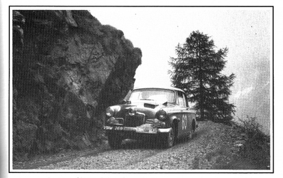Ronnie Adams - Kenneth Best 
20º Rally Coupe des Alpes 1959, Sunbeam Rapier, Retirado@
Palabras clave: Sunbeam;Alpes;1959