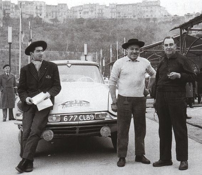 André Aury - Yves Giraud-Cabantous
28º Rallye Automobile de Monte-Carlo 1959. Citröen ID19. Clasificado 100º.

Del 19 al 25 de Enero, Monaco.
Superficie: asfalto - nieve.

El Rally tenía un total de 3486.00 km incluyendo tramos de enlace.
Desconocemos de cuantos kilómetros cronometrados constaba la prueba.

Se inscribieron 345 equipos, tomaron la salida 322, finalizaron 186.@
Palabras clave: Citroen;Montecarlo;1959;Personajes