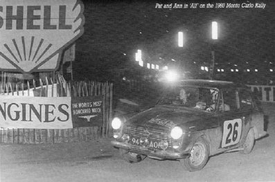 Pat Moss-Carlsson - Ann Wisdom-Riley
29º Rallye Automobile de Monte-Carlo 1960. Austin A40 Farina (947 AOF). Clasificada 17ª en la clasificación general y 1ª en Copa de Damas.

Del 19 al 23 de Enero, Monte-Carlo.
Superficie: asfalto - nieve.
Tomaron la salida 311 equipos, finalizaron 152.@
Palabras clave: Pat_Moss-Carlsson;Austin;Farina;Montecarlo;1960