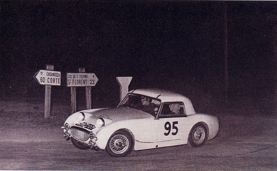 Pat Moss-Carlsson - Ann Wisdom-Riley
5º Tour de Corse 1960. Sebring Sprite Coupé. Abandonó por la caja de cambios.

Del 5 al 6 de Noviembre, Bastia.
Superficie: asfalto.

Tomaron la salida 94 equipos, finalizaron 23.@
Palabras clave: Pat_Moss-Carlsson;1960;Corcega;Corse