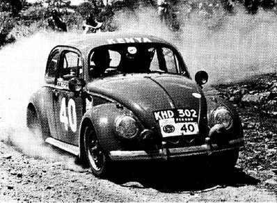 Tommy Fjastad - Schmider Bernhard
10º East African Safari Rally 1962. Volkswagen Coccinelle 1200. Clasificado 1º.

Del 19 al 23 de Abril, Nairobi-Kampala-Dar es Salaam-Nairobi.
Superficie: tierra.

Tomaron la salida 104 equipos, finalizaron 46.@
Palabras clave: Volkswagen;Coccinelle;Safari;1962