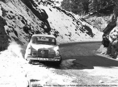 Eugen Böhringer - Lang
31º Rallye Automobile de Monte-Carlo 1962. Mercedes-Benz 220 SE (S-JX 74). Clasificado 2º.

Del 20 al 25 de Enero, Monte-Carlo.
Superficie: asfalto - nieve.

Tomaron la salida 313 equipos, finalizaron 247.@
Palabras clave: Mercedes;Montecarlo;1962;nieve