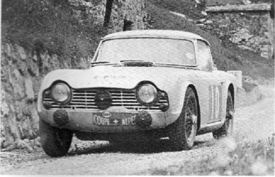 Jean Jacques Thuner - John Gretener
23º Rally Coupe del Alpes 1962, Triumph TR4, Clasificado 9º@
Palabras clave: Triumph;Alpes;1962