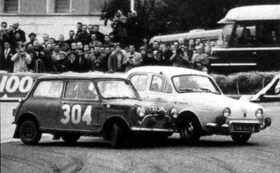 Pat Moss-Carlsson - Ann Wisdom-Riley
31º Rallye Automobile de Monte-Carlo 1962. Mini Morris Cooper (737 ABL). Clasificada 26ª y 1ª en Copa de Damas.

El Renault Dauphine 1093 es el de Jacques Rey - Druget, clasificado 49º.

Del 20 al 25 de Enero, Monte-Carlo.
Superficie: asfalto - nieve.

Tomaron la salida 313 equipos, finalizaron 247.@
Palabras clave: Pat_Moss-Carlsson;Mini;Montecarlo;1962;Mujeres;Womens