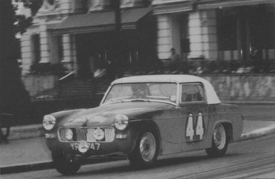 Peter Riley - Mike Hughes 
31º Rallye Automobile de Monte-Carlo 1962. 44# MG Midget (YRX 747). Clasificado 33º.

Del 20 al 25 de Enero, Monte-Carlo.
Superficie: asfalto - nieve.

Tomaron la salida 313 equipos, finalizaron 247.@
Palabras clave: MG;Midget;Montecarlo;1962