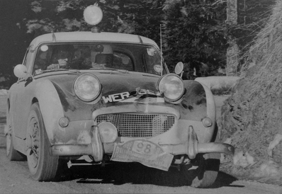 Burgess - Daughtry
31º Rallye Automobile de Monte-Carlo 1962. Austin Sprite (WER 354). Clasificado 223º.

Del 20 al 25 de Enero, Monte-Carlo.
Superficie: asfalto - nieve.

Tomaron la salida 313 equipos, finalizaron 247.@
Palabras clave: Austin;Sprite;Montecarlo;1962