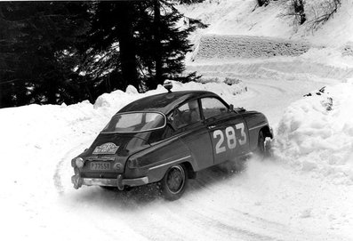 Erik Carlsson - Gunnar Palm
32º Rallye Automobile de Monte-Carlo 1963. Saab 96 Sport (P 77558). Clasificado 1º.

Del 20 al 24 de Enero, Monte-Carlo.
Superficie: asfalto - nieve.

Tomaron la salida 296 equipos, finalizaron 96.@
Palabras clave: Erik_Carlsson;Gunnar_Palm;Saab;Montecarlo;1963;Nieve