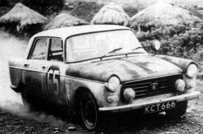 Nick Nowicki - Paddy Cliff
11º Safari Rally 1963. Peugeot 404. Clasificado 1º.

Tomaron la salida 84 equipos, finalizaron 7.@
Palabras clave: Peugeot;Safari;1963