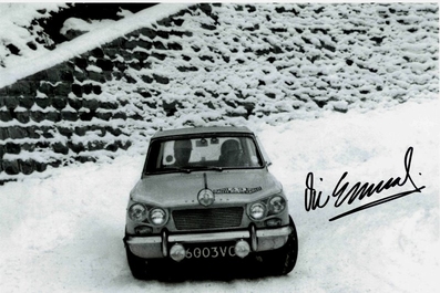 Victor (Vic) Elford - M. Butler
32º Rallye Automobile de Monte-Carlo 1963. Triumph Vitesse. Clasificado 24º.

Del 20 al 24 de Enero, Monte-Carlo.
Superficie: asfalto - nieve.

Tomaron la salida 296 equipos, finalizaron 96.@
Palabras clave: ;Montecarlo;1963;nieve
