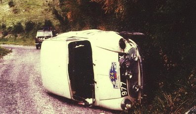 John Sprinzel - Willy Cave
24º Coupe des Alpes 1963. Morris Mini Cooper. Abandonó por accidente, estado en el que quedo el coche.

Del 20 al 25 de Junio, Marseille - Chamonix - Milan - Marseille.
Superficie: asfalto.

Tomaron la salida 79 equipos, finalizaron 24.@
Palabras clave: Mini;Alpes;1963