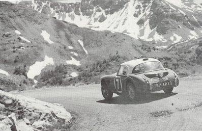 Timo Mäkinen - Mike Wood
24º Coupe des Alpes 1963. Austin-Healey 3000 (57 ARX). Abandonó por pérdida de rueda.

Del 20 al 25 de Junio, Marseille - Chamonix - Milan - Marseille.
Superficie: asfalto.

Tomaron la salida 79 equipos, finalizaron 24.@
Palabras clave: Austin;Alpes;1963