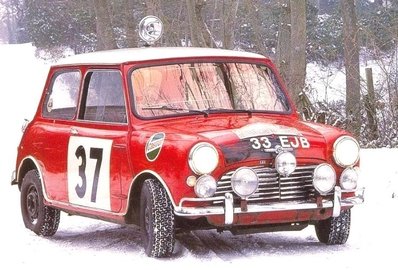 Paddy Hopkirk - Henry Liddon
33º Rallye Automobile de Monte-Carlo 1964. BMC Mini Cooper S (33 EJB). Clasificado 1º.
Copiloto Henry Liddon.

Del 18 al 21 de Enero, Monte Carlo.
Superficie: asfalto - nieve.

Se inscribieron 306 equipos, tomaron la salida 299, finalizaron 163.@
Palabras clave: Mini;Montecarlo;1964;nieve