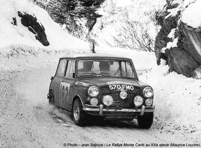 Timo Makinen - Patrick Vanson
33º Rallye Automobile de Monte-Carlo 1964. BMC Mini Cooper S (570 FMO). Clasificado 4º.

Del 18 al 21 de Enero, Monte Carlo.
Superficie: asfalto - nieve.

Se inscribieron 306 equipos, tomaron la salida 299, finalizaron 163.@
Palabras clave: Timo_Makinen;Mini;Cooper;Montecarlo;1964;nieve