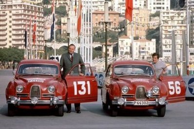 33º Rallye Automobile de Monte-Carlo 1964
El matrimonio Carlsson (Erik Carlsson y Pat Moss-Carlsson) con los Saab 96 Sport con los que participaron.

131# (P 44301) Erik Carlsson - Gunnar Palm, clasificados 3º.

56# (P 44302) Pat Moss-Carlsson - Ursula Wirth, clasificada 5ª.

Del 18 al 21 de Enero, Monte Carlo.
Superficie: asfalto - nieve.

Se inscribieron 306 equipos, tomaron la salida 299, finalizaron 163.
@
Palabras clave: Erik_Carlsson;Gunnar_Palm;Pat_Moss-Carlsson;Ursula_Wirth;Saab;Montecarlo;1964;Personajes