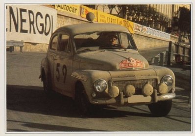 Tom Trana - Sume Lindström
33º Rallye Automobile de Monte-Carlo 1964. Volvo PV 544. Clasificado 6º.

Del 18 al 21 de Enero, Monte Carlo.
Superficie: asfalto - nieve.

Se inscribieron 306 equipos, tomaron la salida 299, finalizaron 163.@
Palabras clave: Volvo;Montecarlo;1964