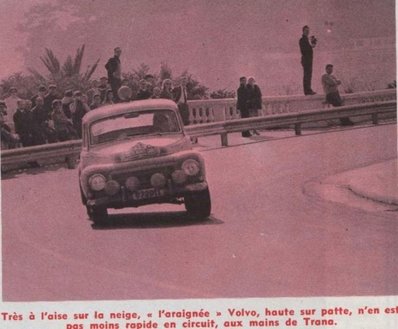 Tom Trana - Sume Lindström
33º Rallye Automobile de Monte-Carlo 1964. Volvo PV 544. Clasificado 6º.

Del 18 al 21 de Enero, Monte Carlo.
Superficie: asfalto - nieve.

Se inscribieron 306 equipos, tomaron la salida 299, finalizaron 163.@
Palabras clave: Volvo;Montecarlo;1964