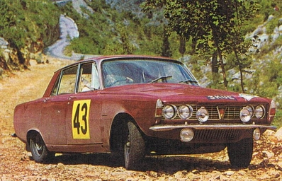 Peter Riley - Ann Wisdom-Riley
25º Coupe des Alpes 1964. Rover 2000 (3 KUE). Clasificado 12º.

Del 22 al 27 de Junio, Marseille - Grenoble - Monte-Carlo.
Superficie: asfalto.

La prueba constaba 10 tramos cronometrados.
Incluyendo tramos de enlace y cronometrados tenía un total de 3412.00 km.

Tomaron la salida 73 Equipos, finalizaron 25.@
Palabras clave: Rover;Alpes;1964