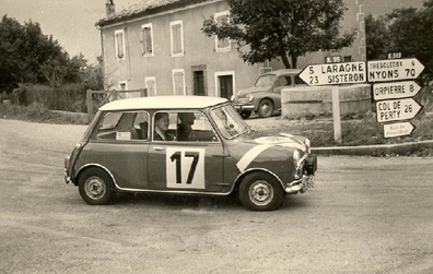 Robert Palacci - (Steeve)
25º Coupe des Alpes 1964. Morris Cooper. Abandonó, desconocemos el motivo.

Del 22 al 27 de Junio, Marseille - Grenoble - Monte-Carlo.
Superficie: asfalto.

La prueba constaba 10 tramos cronometrados.
Incluyendo tramos de enlace y cronometrados tenía un total de 3412.00 km.

Tomaron la salida 73 Equipos, finalizaron 25.@
Palabras clave: Mini;Alpes;1964