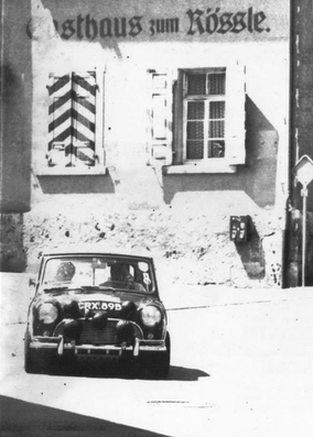 Rauno August Aaltonen - Tony Ambrose
1º Rallye Munich-Viena-Budapest 1965. BMC Mini Cooper S 1275 (CRX 89B). Clasificado 1º.

Del 8 al 9 de Octubre.
Superficie: asfalto.

Tomaron la salida 112 equipos, finalizaron 90.@
Palabras clave: ;Tony_Ambrose;Munich_Viena_Budapest;Mini;1965