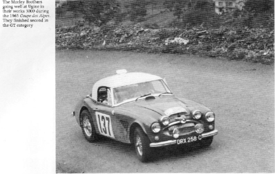 Donald Morley - Erle Morley
26º Rally Coupe del Alpes 1965, Austin Healey 3000, Clasificado 2º, dentro de los Grand Touring Class@
Palabras clave: Austin;Alpes;1965