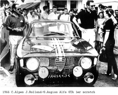 Jean Rolland - Gabriel Augias 
27º Rally Coupe del Alpes1966, Alfa Romeo Giulia GTA, Clasificado 1º.@
Palabras clave: Alfa_Romeo;Alpes;1966