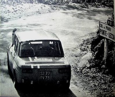 Jean-François Piot - Jean-François Jacob
11º Tour de Corse 1966. Renault 8 Gordini. Clasificado 1º.

Del 5 al 6 de Noviembre, Bastia.

Desconocemos de cuantos kilómetros constaba la prueba tanto totales como cronometrados.

Tomaron la salida 80 equipos, finalizaron 29.@
Palabras clave: Jean-François_Piot;Corse;Corcega;Renault;Gordini;1966