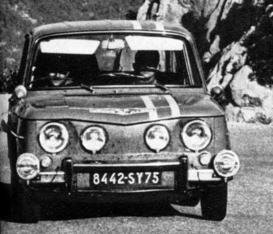 Jean-Pierre Nicolas - Claude Roure
27º Coupe des Alpes 1966. Renault 8 Gordini (8442-SY75). Clasificado 9º.

Del 5 al 10 de Septiembre, Marseille - Aix les Bains - Cannes.
Superficie: asfalto - tierra.

Tomaron la salida 80 equipos, finalizaron 19.@
Palabras clave: Renault;Alpes;1966