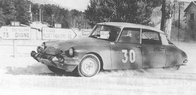 Jean Rolland - Gabriel Augias
35º Rallye Automobile de Monte-Carlo 1966. Citröen DS 21 (8621 SC 75). Clasificado 12º.

Del 14 al 20 de Enero, Monte-Carlo.
Superficie: asfalto - nieve.

119 equipos completaron el rally en su totalidad.
A partir de la posición 120, los equipos no se clasificaron para el tramo final, pero fueron clasificados oficialmente.

Tomaron la salida 322 equipos, finalizaron 184.
@
Palabras clave: Citroen;Montecarlo;1966
