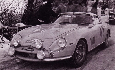 Giorgio Pianta - Roberto Lippi 
35º Rallye Automobile de Monte-Carlo 1966. Ferrari 275 GTB Monte Carlo (MO 129151). Abandonó.

Del 14 al 20 de Enero, Monte-Carlo.
Superficie: asfalto - nieve.

119 equipos completaron el rally en su totalidad.
A partir de la posición 120, los equipos no se clasificaron para el tramo final, pero fueron clasificados oficialmente.

Tomaron la salida 322 equipos, finalizaron 184.
@
Palabras clave: ;Ferrari;GTB;Montecarlo;1966