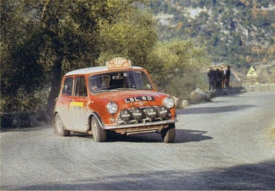Rauno August Aaltonen - Henry Liddon
36º Rallye Automobile de Monte-Carlo 1967. Morris Mini Cooper S 1275 (LBL 6D). Clasificado 1º.

Del 14 al 20 de Enero, Monaco.
Superficie: asfalto - nieve.

Se inscribieron 221 equipos, tomaron la salida 195, finalizaron 92.@
Palabras clave: ;Montecarlo;Cooper;Mini;1967