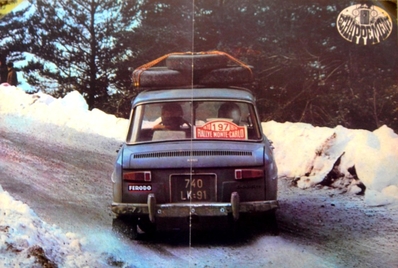 Denis Dayan - Dupont
36º Rallye Automobile de Monte-Carlo 1967. Renault 8 Gordini 1300 (822 MD 14). Clasificado 48º.

Del 14 al 20 de Enero, Monaco.
Superficie: asfalto - nieve.

Se inscribieron 221 equipos, tomaron la salida 195, finalizaron 92.@
Palabras clave: Renault;Gordini;Montecarlo;1967;nieve