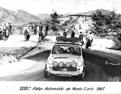 José Maria Juncadella - Enrique Ruiz Giménez
36º Rallye Automobile de Monte-Carlo 1967. Mini Cooper S 1275 (JGY 314D). Clasificado 87º.

Del 14 al 20 de Enero, Monaco.
Superficie: asfalto - nieve.

Se inscribieron 221 equipos, tomaron la salida 195, finalizaron 92.@
Palabras clave: Jose_Maria_Juncadella;Montecarlo;Cooper;Mini;1967