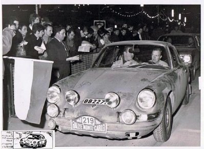 Bjorn Waldegard - Lars Helmer
37º Rallye Automobile de Monte-Carlo 1968. Porsche 911 T (BB 2277). Clasificado 10º.

Del 20 al 25 de Enero, Monte-Carlo.
Superficie: asfalto - nieve.

Tomaron la salida 200 equipos, finalizaron 79.@
Palabras clave: Bjorn_Waldegard;Lars_Helmer;Porsche;Montecarlo;1968