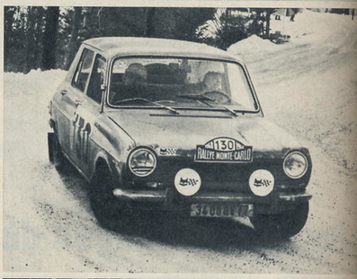 Michel Loiseau - Bernard Darniche
37º Rallye Automobile de Monte-Carlo 1968. Simca 1200 S (3400 QV 77). Clasificado 62º.

Del 20 al 25 de Enero, Monte-Carlo.
Superficie: asfalto - nieve.

Tomaron la salida 200 equipos, finalizaron 79.@
Palabras clave: Simca;Montecarlo;1968;nieve