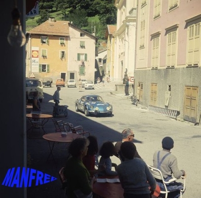Jean-Pierre Nicolas - Claude Roure
29º Coupe des Alpes 1968. Alpine-Renault A110 1300. Abandonó por motor.

Del 2 al 8 de Septiembre, Marseille - Aix les Bains - Antibes, Francia.
Superficie: asfalto.

La prueba constaba de 3 etapas con un total de 174.10 km cronometrados divididos en 10 tramos especiales.

Tomaron la salida 64 equipos, finalizaron 12.@
Palabras clave: Renault;Alpine;Alpes;1968