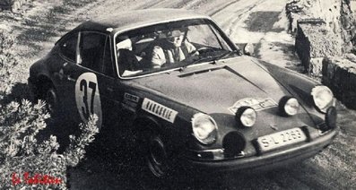 Björn Waldegård - Lars Helmér
38º Rallye Automobile de Monte-Carlo 1969. Porsche 911 S (S-L 2263). Clasificado 1º.

Del 17 al 24 de Enero, Monte-Carlo.
Superficie: asfalto - nieve.

El Rally tenia un total de 225.00 km cronometrados.

Se inscribieron 211 equipos, tomaron la salida 183, finalizaron 44.@
Palabras clave: Bjorn_Waldegard;Lars_Helmer;Porsche;Montecarlo;1969