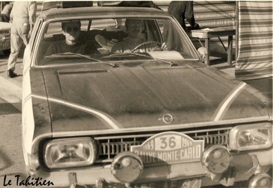 Henri Greder - André Vigneron
38º Rallye Automobile de Monte-Carlo 1969. Opel Commodore GS/E (455 AE 92). Clasificado 9º.

Del 17 al 24 de Enero, Monte-Carlo.
Superficie: asfalto - nieve.

El Rally tenia un total de 225.00 km cronometrados.

Se inscribieron 211 equipos, tomaron la salida 183, finalizaron 44.@
Palabras clave: ;Opel;Commodore;Montecarlo;1969