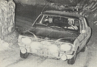 Henri Greder - André Vigneron
38º Rallye Automobile de Monte-Carlo 1969. Opel Commodore GS/E (455 AE 92). Clasificado 9º.

Del 17 al 24 de Enero, Monte-Carlo.
Superficie: asfalto - nieve.

El Rally tenia un total de 225.00 km cronometrados.

Se inscribieron 211 equipos, tomaron la salida 183, finalizaron 44.@
Palabras clave: ;Opel;Commodore;Montecarlo;1969;nieve