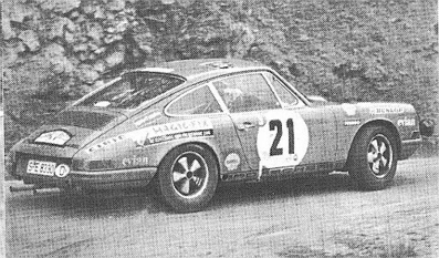 Gerard Larrousse - Maurice Gelin
30º Coupe des Alpes 1969. Porsche 911 T (S-E 8330). Abandonó por accidente (vuelco).

Del 1 al 6 de Septiembre, Marseille - Evian - Juan les Pins.
Superficie: asfalto.

Desconocemos de cuantos kilómetros constaba la prueba tanto totales como cronometrados.

Tomaron la salida 66 equipos, finalizaron 25.@

Palabras clave: Porsche;Alpes;1969
