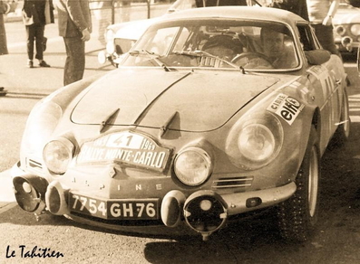 Jorma Lusenius - Seppo Halme
38º Rallye Automobile de Monte-Carlo 1969. Alpine-Renault A110 1300 (7754 GH 76). Abandonó, desconocemos el motivo.

Del 17 al 24 de Enero, Monte-Carlo.
Superficie: asfalto - nieve.

El Rally tenia un total de 225.00 km cronometrados.

Se inscribieron 211 equipos, tomaron la salida 183, finalizaron 44.@
Palabras clave: Alpine;Renault;Montecarlo;1969