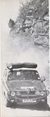 Peter Brown - John Bloxham - Robert McBurney
Daily Mirror London-Mexico World Cup Rally 1970. Hillman Minx GT. Abandonó, desconocemos el motivo.

Del 19 de Abril al 27 de Mayo, Londres - Mexico.
Superficie: tierra - asfalto.

ITINERARIO:
Reino Unido, Francia, Alemania Occidental, Austria, Hungría, Yugoslavia, Bulgaria, regreso a Yugoslavia, Italia, Sur de Francia, España, Portugal.
REINICIO:
Brasil, Uruguay, Argentina, Chile, regreso a Argentina, Bolivia, Perú, Ecuador, Colombia, Panamá, Costa Rica, Nicaragua, Honduras, El Salvador, Guatemala y México.

La prueba constaba de 29 tramos especiales con un total de 25.750.00 km incluyendo los tramos de enlace.

Tomaron la salida 96 equipos, finalizaron 26.
@
Palabras clave: Peter_Brown;John_Bloxham;Londres-Mexico;Hillman;1970