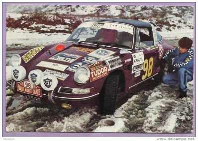 Pittoni (Il Pilota) - Beppy
39º Rallye Automobile de Monte-Carlo 1970. Porsche 911 Targa (MI F17726). Abandonó.

Del 16 al 24 de Enero, Monte Carlo.
Superficie: asfalto - nieve

El Rally constaba de un total de 405.50 km cronometrados.

Se inscribieron 232 equipos, tomaron la salida 184, finalizaron 77.@
Palabras clave: Porsche;Targa;Montecarlo;1970;Nieve