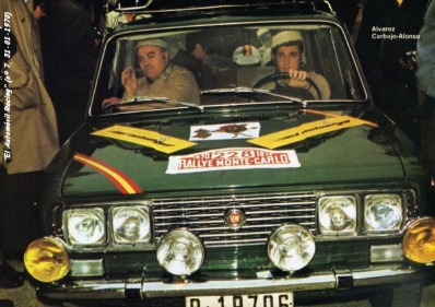 Miguel Carbajo - Pedro Alvarez
39º Rallye Automobile de Monte-Carlo 1970. Seat 1430. Abandonó.

Del 16 al 24 de Enero, Monte Carlo.
Superficie: asfalto - nieve

El Rally constaba de un total de 405.50 km cronometrados.

Se inscribieron 232 equipos, tomaron la salida 184, finalizaron 77.@
Palabras clave: Seat;Montecarlo;1970