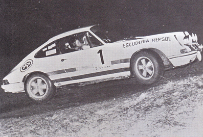 Alberto Ruiz-Giménez - Javier Bueno
1º Criterium Guilleries 1971. Porsche 911 S (Escuderí­a Repsol). Clasificado 2º.

Del 13 al 14 de Marzo. Coef.3

El Rally tenia un total de 585,6 Km de los que 174,6 Km divididos en 12 tramos, eran especiales.

Se inscribieron 67 equipos, tomaron la salida 49, finalizaron 20.@
Palabras clave: Porsche;Criterium_Guilleries;1971
