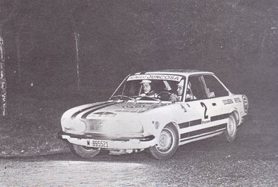 Manel Juncosa - Manuel Salsas
1º Criterium Guilleries 1971. Seat 124 Sport Coupé 1600 (Escuderi­a Repsol). Clasificado 3º.

Del 13 al 14 de Marzo. Coef.3

El Rally tenia un total de 585,6 Km de los que 174,6 Km divididos en 12 tramos, eran especiales.

Se inscribieron 67 equipos, tomaron la salida 49, finalizaron 20.@
Palabras clave: Seat;Sport;Coupe;Criterium_Guilleries;1971