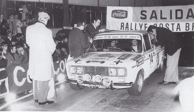 Jose Maria Palomo - "Buchanito"
19º Rally Costa Brava 1971. Seat 1430 (Escuderà­a Montjuich). Clasificado 6º.
13-14 Febrero Coeficiente 5
El Rally tenia un total de 698.5 de los que 173,5 Km divididos en 14 tramos, eran especiales.
Se inscribieron 66 participantes, tomaron la salida 51, finalizaron 22.@
Palabras clave: Seat;Costa_Brava;1971