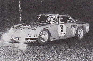 José Teixidó - Luis Rosal
1º Criterium Guilleries 1971. Alpine-Renault A110 (Escuderi­a MATHC). Clasificado 7º.

Del 13 al 14 de Marzo. Coef.3

El Rally tenia un total de 585,6 Km de los que 174,6 Km divididos en 12 tramos, eran especiales.

Se inscribieron 67 equipos, tomaron la salida 49, finalizaron 20.@
Palabras clave: Alpine;Renault;Criterium_Guilleries;1971