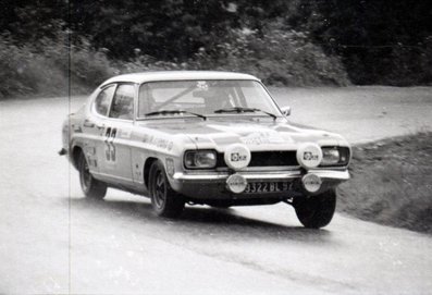 Therry Sabine - Bernard Surre
31º Coupe des Alpes 1971. Ford Capri (9322 BL 92). Clasificado 8º.

Del 25 al 26 de Junio, Uriage-Marseille.
Superficie: asfalto.

La prueba tenia un total de 1420.00 km de los que 800.00 km eran cronometrados.

No sabemos cuantos equipos tomaron la salida, finalizaron 36.@
Palabras clave: Ford;Alpes;1971